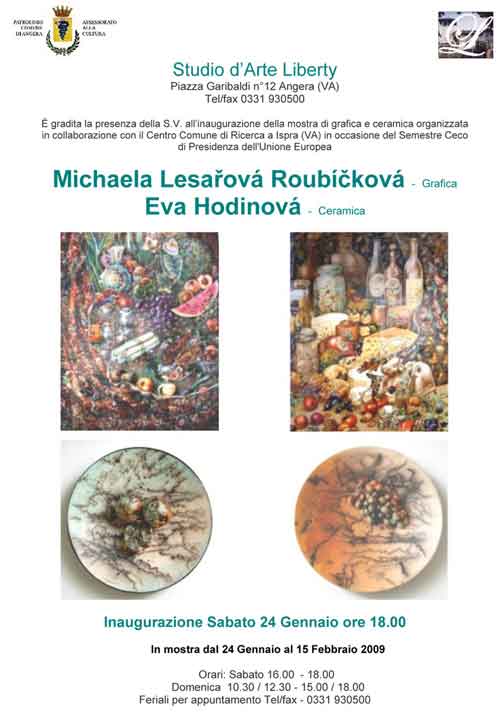 Invito mostra Lesarov� Roub�ckov� e Hodinov�